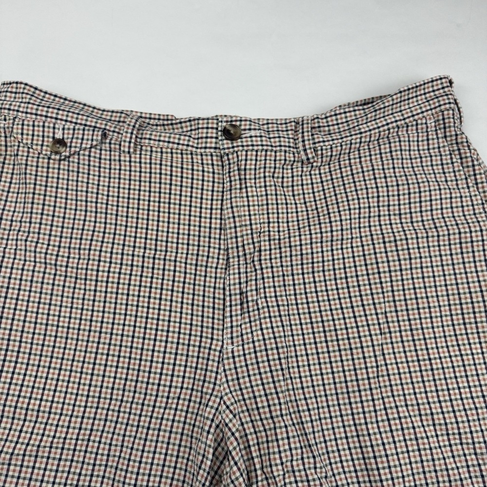Lands End Multicolor Plaid Bermuda Chino Shorts Seersucker Sz 36 100% Cotton - Picture 3 of 12